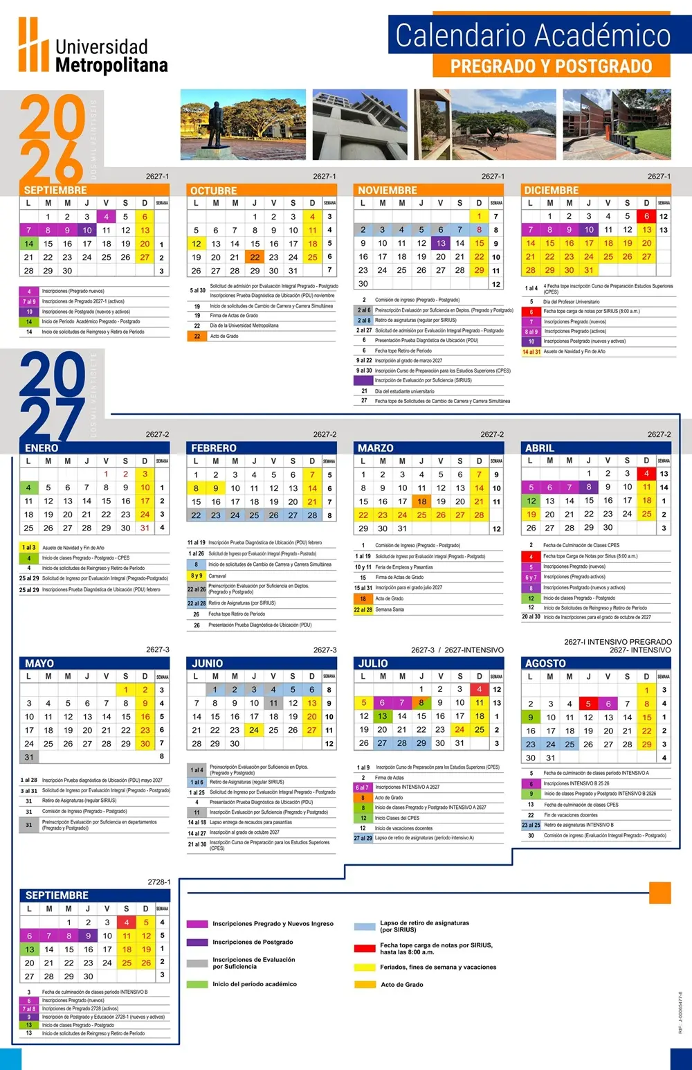 2027 Calendario Académico